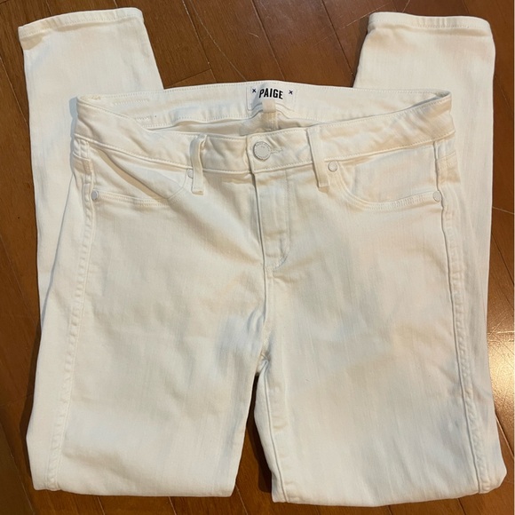 PAIGE VERDUGO Crop Denim Women’s Jeans White EUC Size 29 Made in USA LA Modern - Picture 1 of 9
